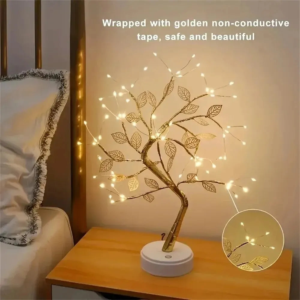 Handmade Lucky Tree Table Lamp with LED Lights