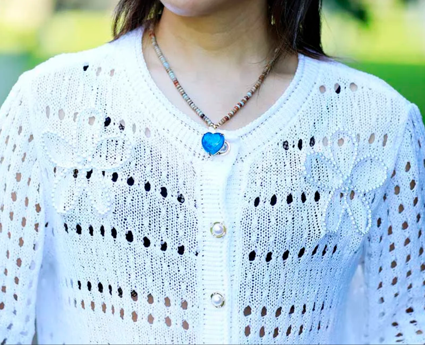 Natural Imperial Jasper & Apatite Heart Choker Necklace