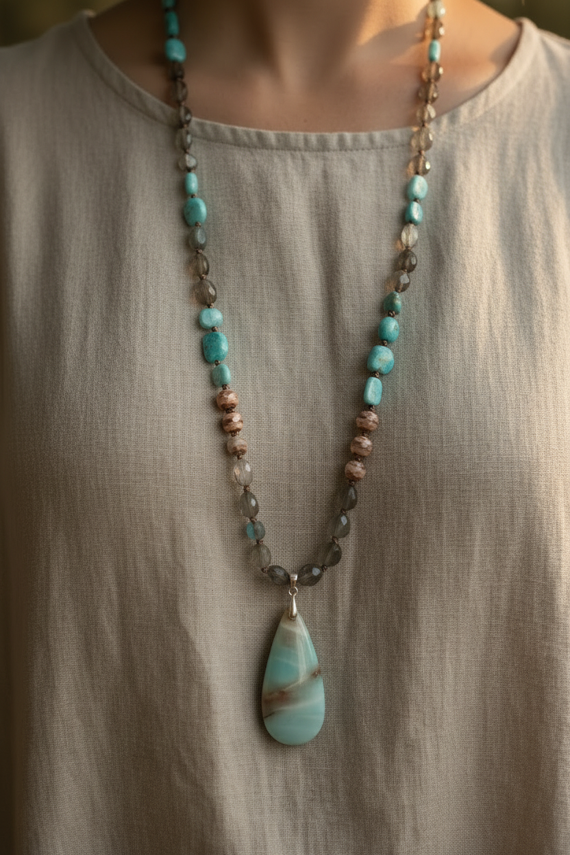 Close-Up Boho Necklace Outdoor