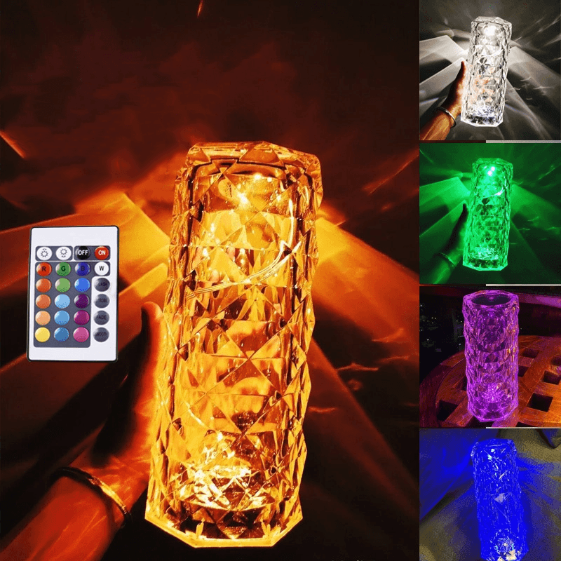 Rose Mandala Crystal Diamond Table Lamp