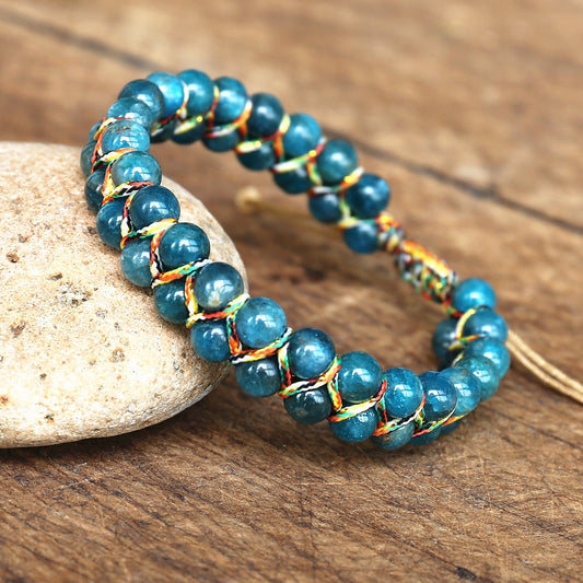 Natural Apatite Jasper Braided Bracelet