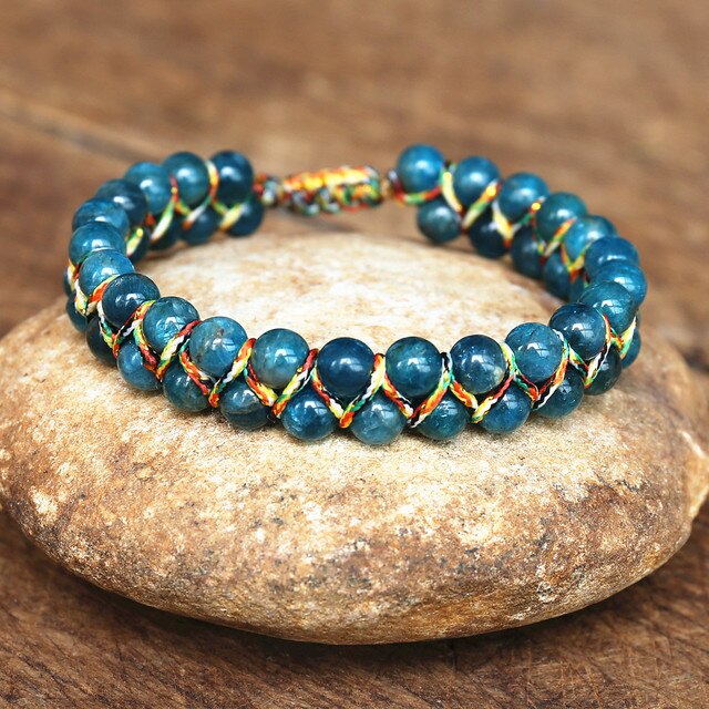 Natural Apatite Jasper Braided Bracelet