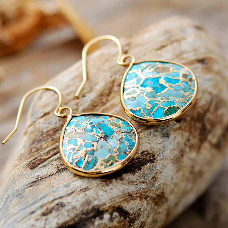 Natural Turquoise Waterdrop Earrings