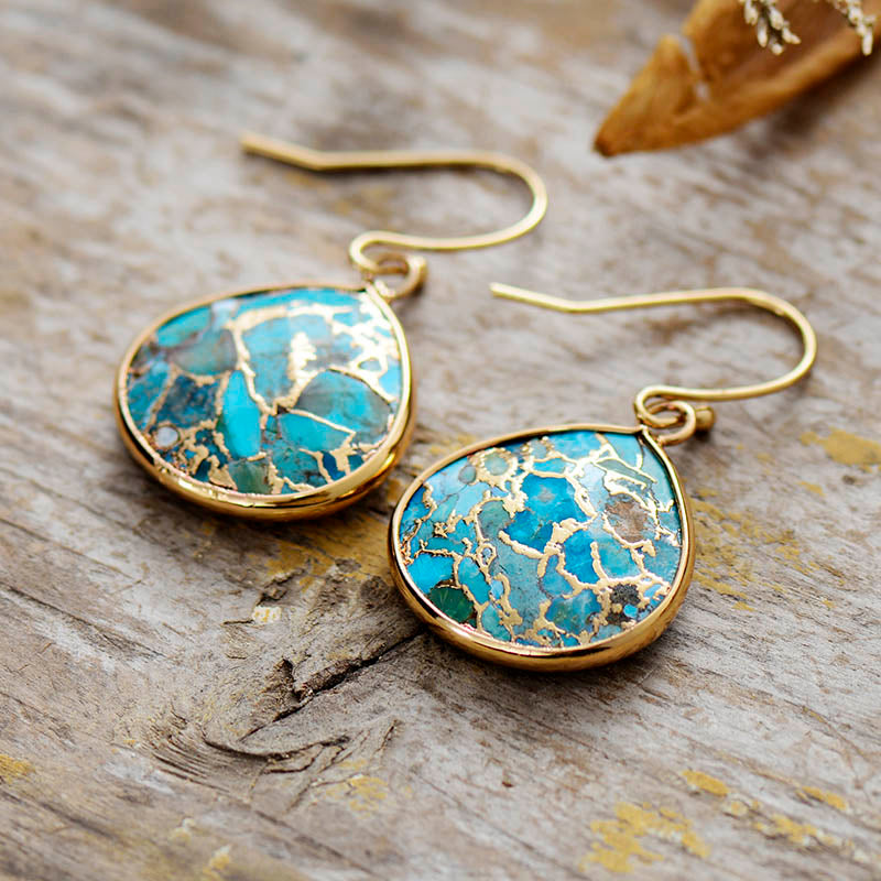 Natural Turquoise Waterdrop Earrings