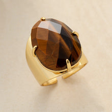 Load image into Gallery viewer, Natural Tiger&#39;s Eye Stone Cuff Ring
