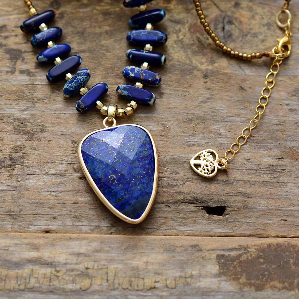 Natural Blue Jasper & Lapis Lazuli Necklace