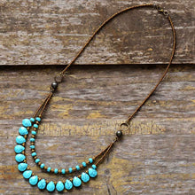 Load image into Gallery viewer, Natural Turquoise Jasper Multilayered Choker Necklace
