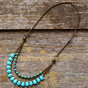 Natural Turquoise Jasper Multilayered Choker Necklace