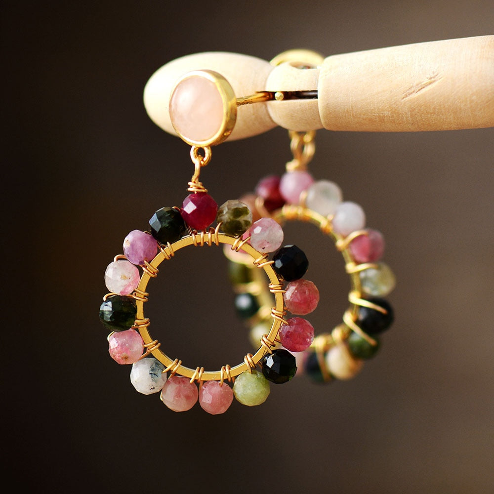 Natural Tourmaline Stud Earrings