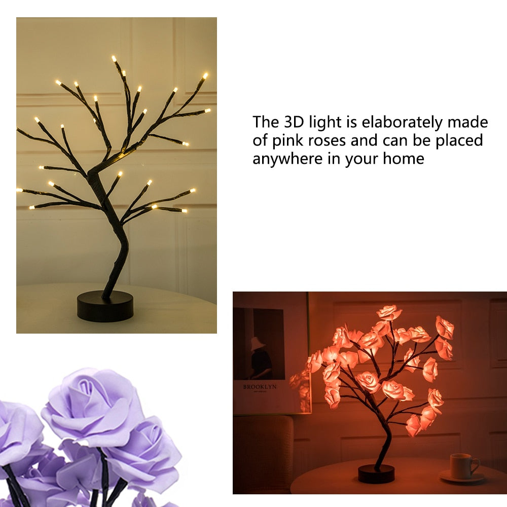 LED Rose Bonsai Lamp