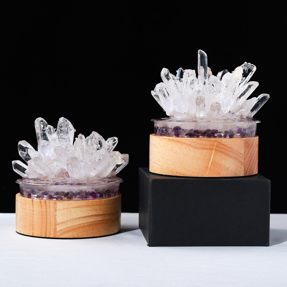 Natural Clear Quartz Crystal Manifestation Lamp