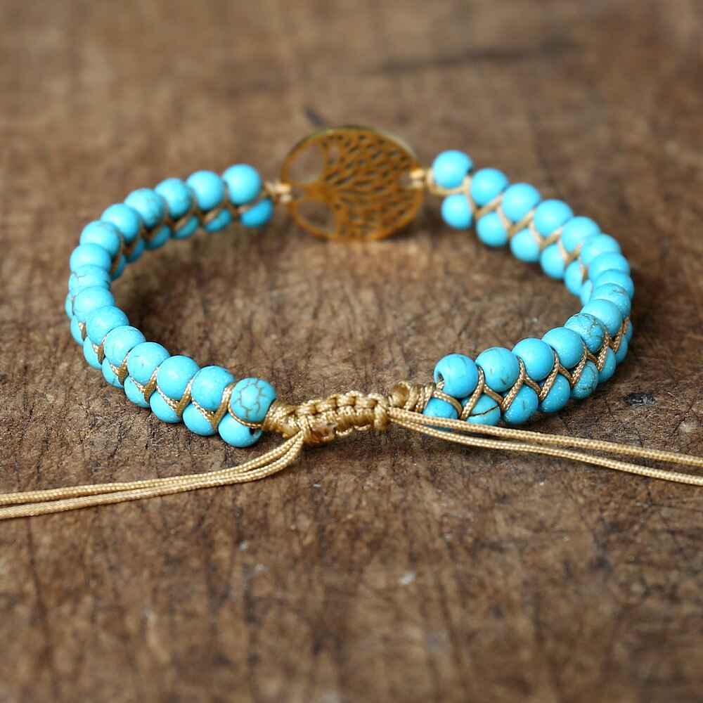 Natural Turquoise Tree of Life Bracelet