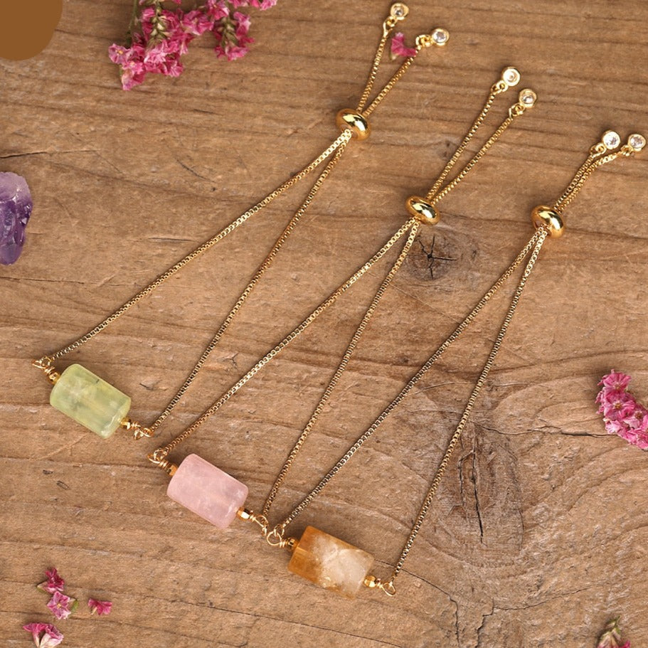 Elegant Golden Chain Bracelet with Single Dream Amethyst Bead