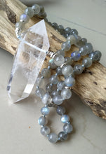 Load image into Gallery viewer, Natural Clear Quartz Double Point Pendant &amp; Labradorite Stone Beads Necklace
