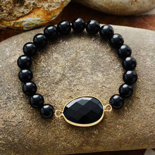 Load image into Gallery viewer, Natural Black Onyx Beaded Bracelet
