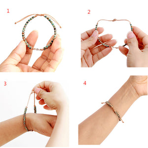 Natural Rose Quartz Charm Wrap Bracelet