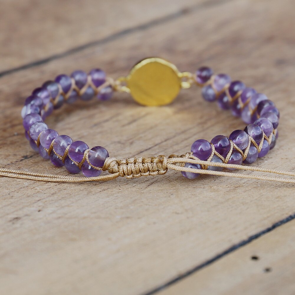 Natural Amethyst & Opal Wrap Bracelet