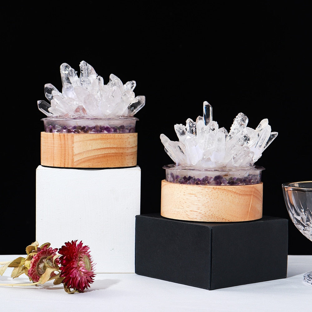 Natural Clear Quartz Crystal Manifestation Lamp
