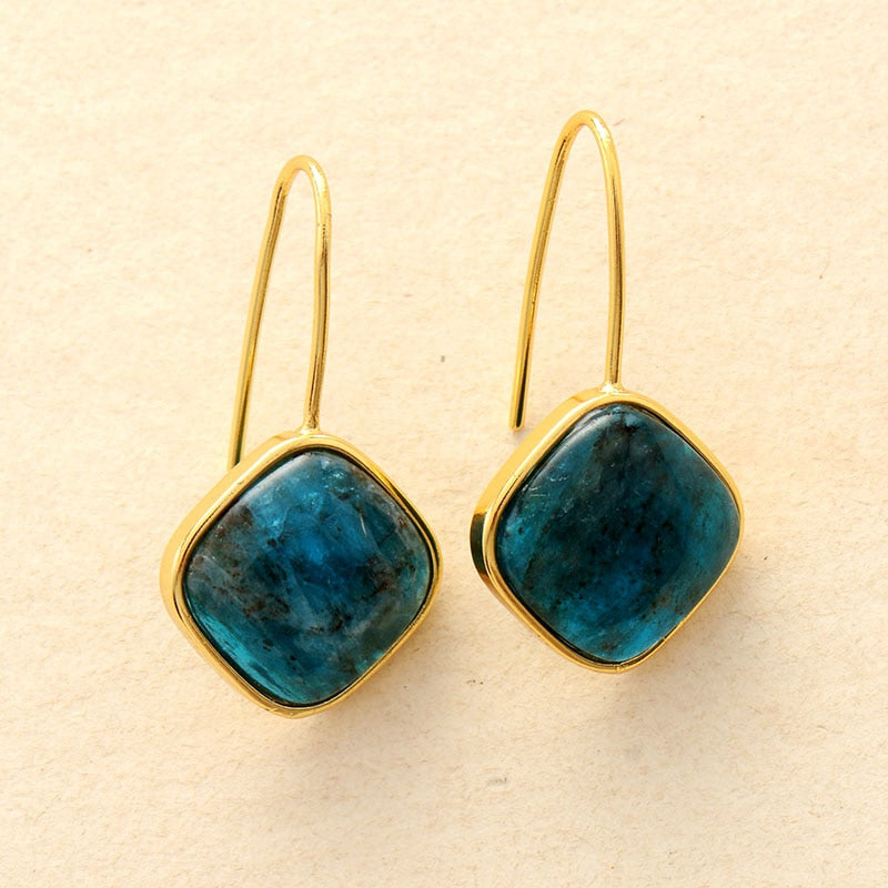 Natural Blue Apatite Earrings