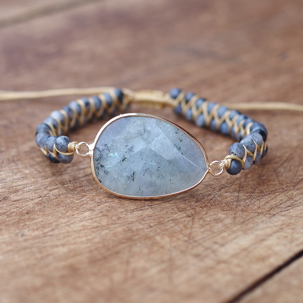 Natural Labradorite Braided Bracelet