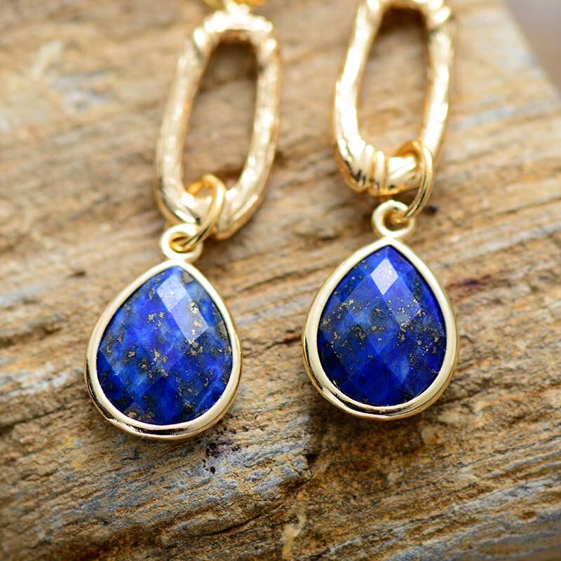 Natural Lapis Lazuli Dangle Earrings