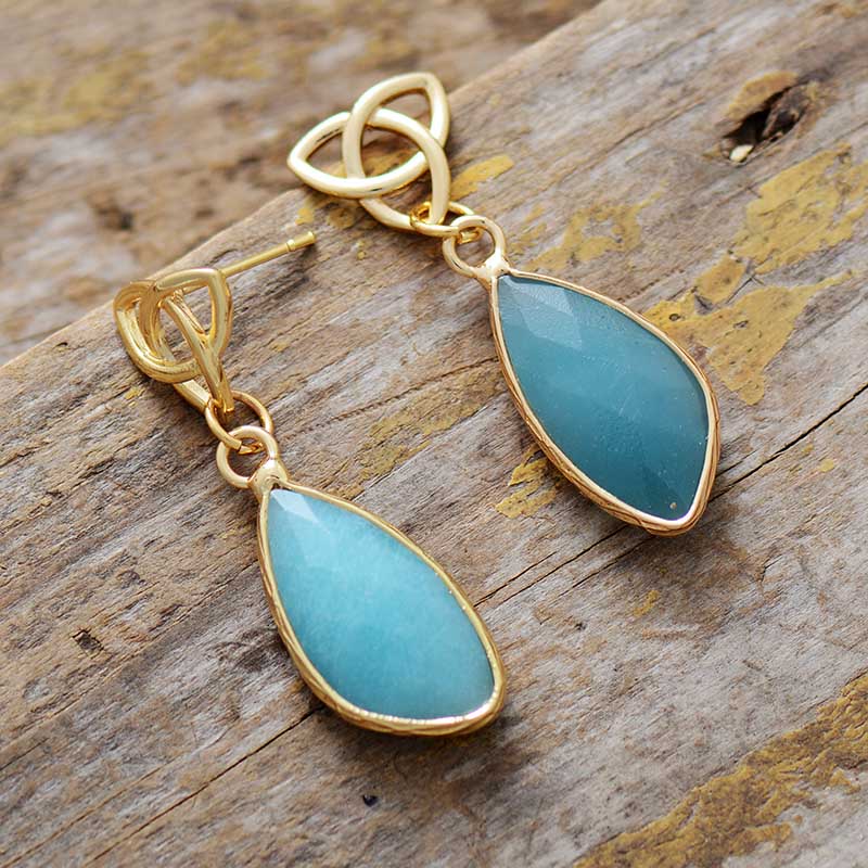 Natural Amazonite Hyperbole Earring