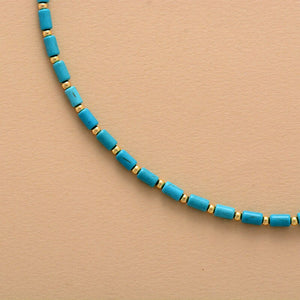 Natural Turquoise / Howlite Choker Necklace / Wrap Bracelet