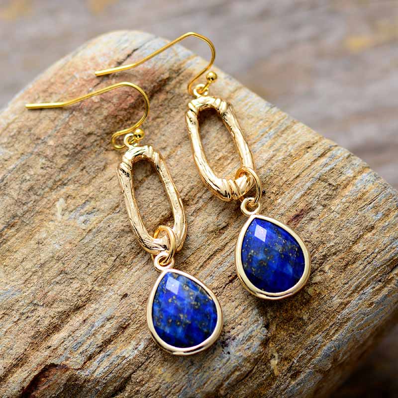 Natural Lapis Lazuli Dangle Earrings