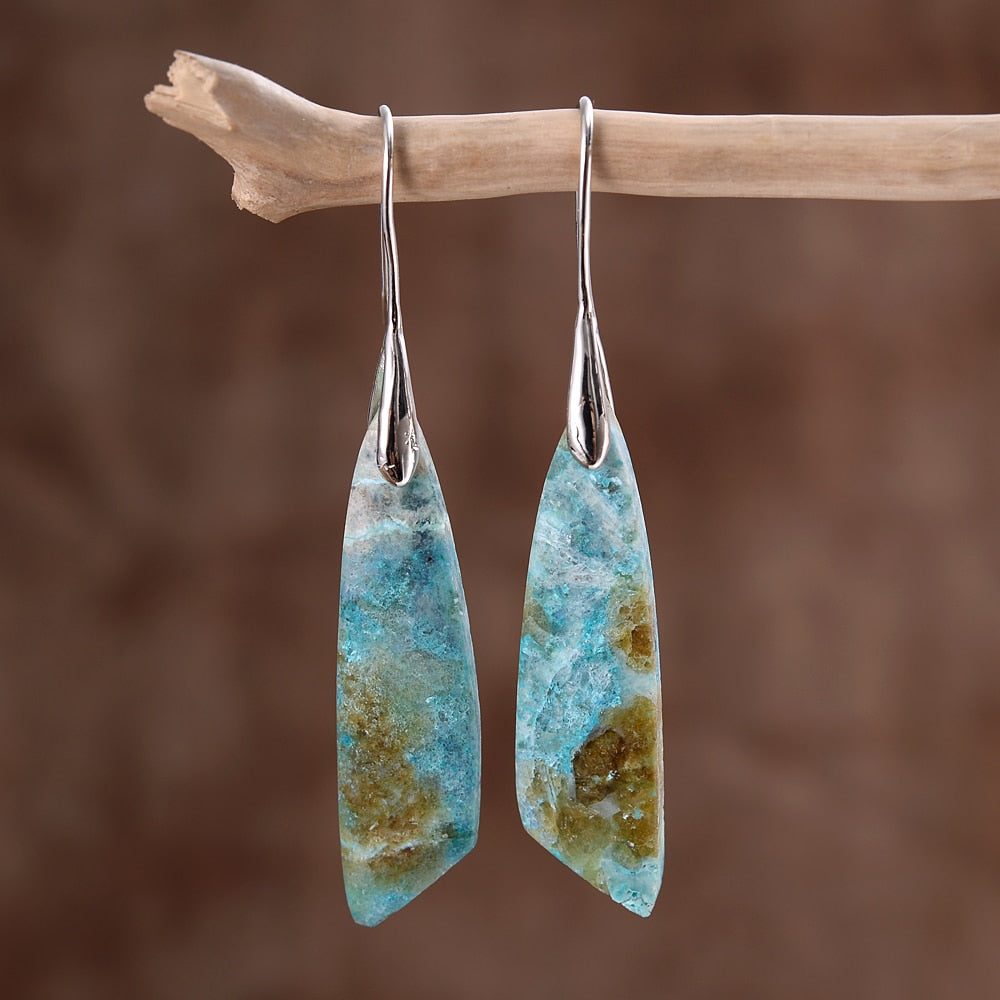 Natural Amazonite Vintage Earrings