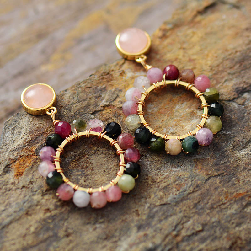 Natural Tourmaline Stud Earrings