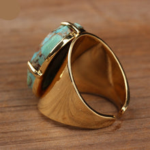 Load image into Gallery viewer, Natural Turquoise Cuff Ring
