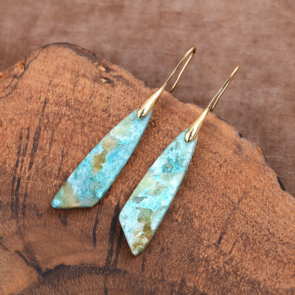 Natural Amazonite Vintage Earrings