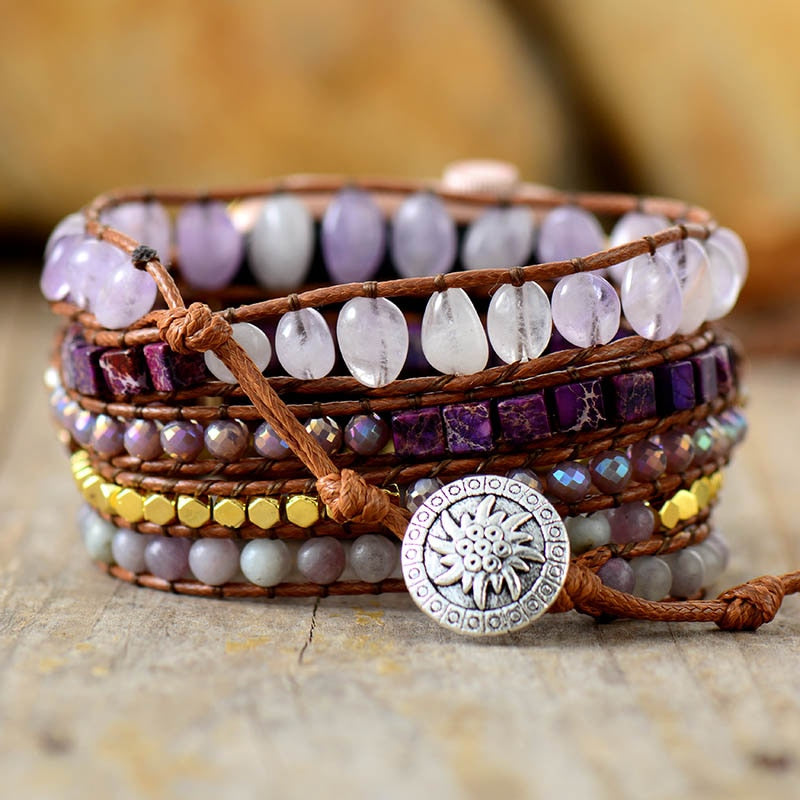 Natural Lavender Amethyst & Purple Jasper Apple Watch Band