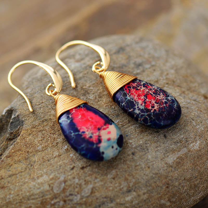 Natural Jasper Ethnic Earrings