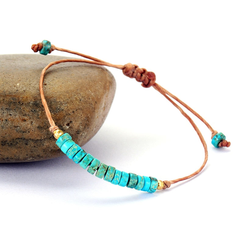 Natural Turquoise Jasper / Pyrite / Hematite Seed Beads Wrap Bracelet