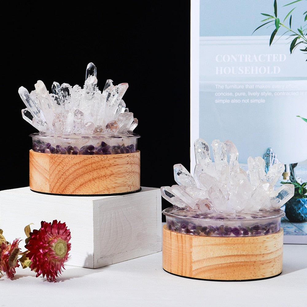 Natural Clear Quartz Crystal Manifestation Lamp