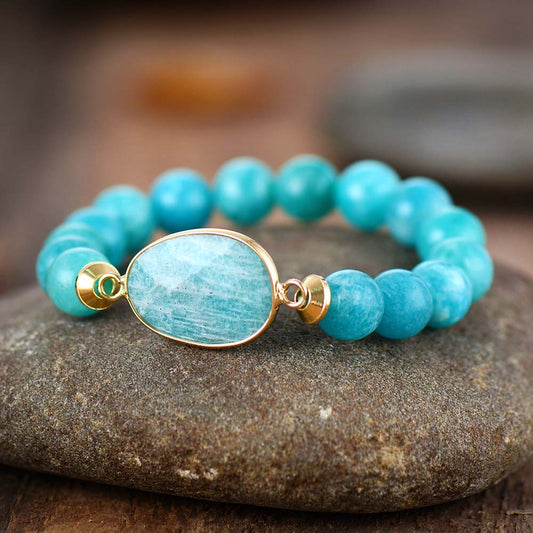 Natural Amazonite Beaded Bracelet