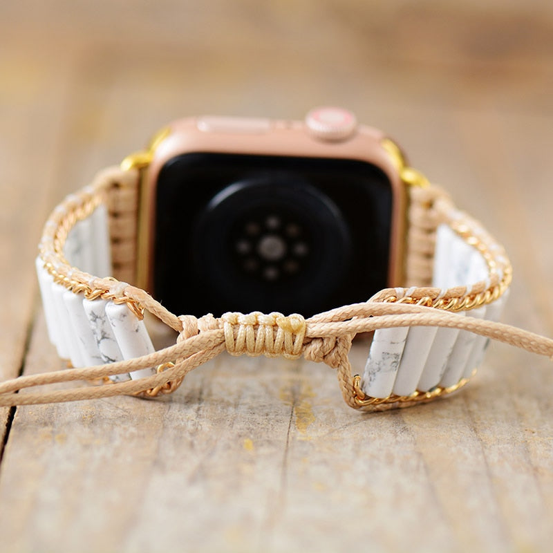 Natural Howlite / Picture Jasper Apple Watch Band