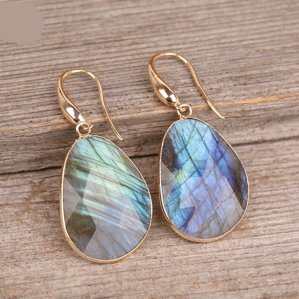 Natural Flash Labradorite Earrings