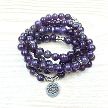 Load image into Gallery viewer, Natural Amethyst 108 Beads Mala
