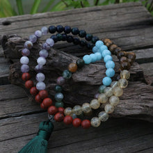 Load image into Gallery viewer, Natural 7 Chakras Gemstones 108 Mala Beads Necklace / Bracelet
