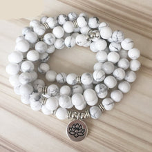 Load image into Gallery viewer, Natural Howlite 108 Mala Beads Necklace / Bracelet
