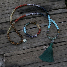 Load image into Gallery viewer, Natural 7 Chakras Gemstones 108 Mala Beads Necklace / Bracelet
