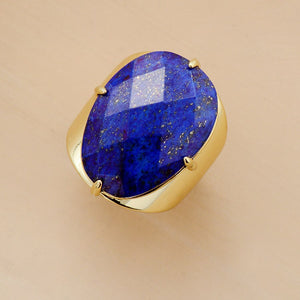 Natural Lapis Lazuli Cuff Ring