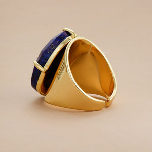 Natural Lapis Lazuli Cuff Ring