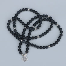 Load image into Gallery viewer, Natural Black Onyx 108 Mala Beads Necklace / Bracelet
