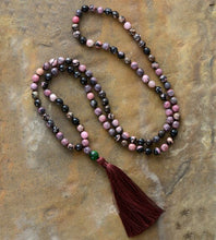 Load image into Gallery viewer, Natural Rhodonite 108 Mala Beads Necklace
