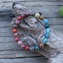 Load image into Gallery viewer, Natural Mookite, Indian Agate, Onyx &amp; Apatite 108 Beads Mala Necklace / Bracelet
