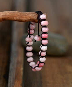 Natural Pink Opal Beaded Wrap Bracelet