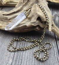Load image into Gallery viewer, Natural Gold Hematite &amp; Clear Quartz Necklace
